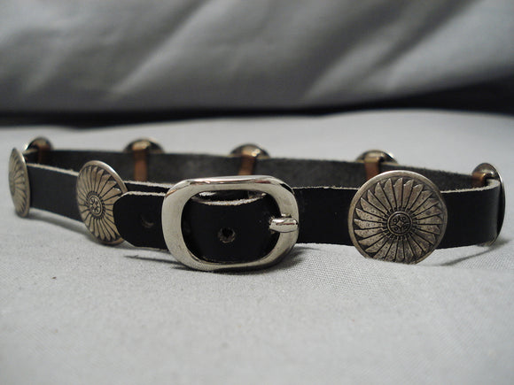 Impressive Vintage Native American Navajo Concho Dog Collar Necklace-Nativo Arts