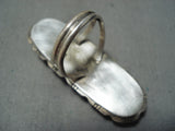 Custom Vintage Navajo Native American Spiny Oyster Jet Sterling Silver Ring Old-Nativo Arts