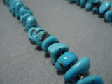 Very Rare!! Vintage Native American Navajo Persin Turquoise Sterling Silver Necklace Old-Nativo Arts