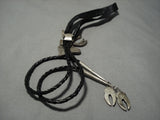 Tremendous Vintage Native American Navajo Turquoise Sterling Silver Bolo Tie-Nativo Arts