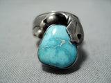 Paul Arviso Vintage Native American Navajo Carico Lake Turquoise Sterling Silver Ring Old-Nativo Arts