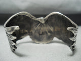 Native American Very Rare Vintage Yuma Sterling Silver Eagle Heavy Bracelet-Nativo Arts