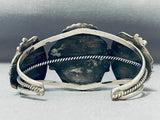 Triple Huge Vintage Native American Navajo Turquoise Sterling Silver Bracelet-Nativo Arts