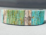One Of Most Detailed Ever Vintage Native American Navajo Turquoise Sterling Silver Bracelet-Nativo Arts