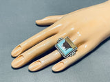 Important Monument Valley Native American Navajo Turquoise Sterling Silver Ring-Nativo Arts