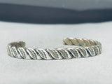 Thicker Vintage Native American Navajo Authentic Sterling Silver Rope Bracelet-Nativo Arts