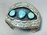 Best Vintage Native American Navajo Will Singer Turquoise Inlay Sterling Silver Bracelet-Nativo Arts