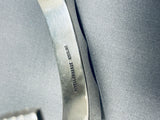 Yellowhorse Native American Navajo Signed Sterling Silver Heavy Solid Bracelet-Nativo Arts