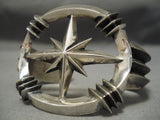 Important North Star Vintage Native American Navajo Aaron Anderson Sterling Silver Bracelet-Nativo Arts