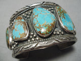One Of Biggest Best Vintage Native American Navajo Royston Turquoise Sterling Silver Bracelet-Nativo Arts