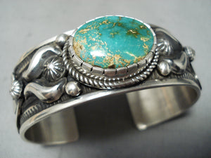 Albert Jake Native American Navajo Royston Turquoise Sterling Silver Bracelet-Nativo Arts