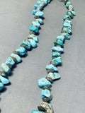 Rare Hogan Sterling Silver Bead Vintage Native American Navajo Turquoise Nugget Necklace-Nativo Arts