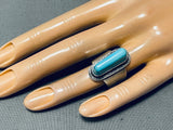 Authentic Tommy Jackson Vintage Native American Navajo Turquoise Sterling Silver Ring-Nativo Arts