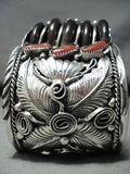 Very Rare Huge Bear Native American Navajo Royston Turquoise Sterling Silver Bracelet-Nativo Arts