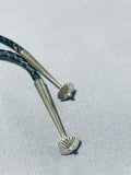 The Biggest Vintage Men's Native American Navajo Blue Diamond Turquoise Sterling Silver Bolo Tie-Nativo Arts