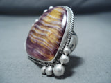 Fabulous Navajo Purple Spiny Oyster Sterling Silver Ring Native American-Nativo Arts