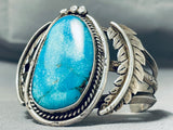 Rare Vintage Museum Native American Navajo Turquoise Sterling Silver Bracelet Old-Nativo Arts