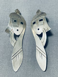 Eye-catching Vintage Native American Navajo Sterling Silver Earrings-Nativo Arts