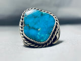 Astounding Vintage Native American Navajo Kingman Turquoise Sterling Silver Ring-Nativo Arts