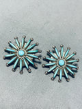 So Cute High Quality Vintage Native American Zuni Turquoise Sterling Silver Earrings-Nativo Arts