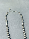 Gasp! Vintage Native American Navajo Graduating Sterling Silver Naja Bead Necklace Old-Nativo Arts
