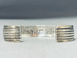 Tommy Joe Vintage Signed Native American Navajo Sterling Silver Storyteller Bracelet-Nativo Arts