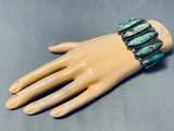 One Of The Best Ever Vintage Native American Navajo Green Turquoise Sterling Silver Bracelet-Nativo Arts