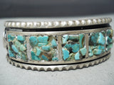 Very Unique Vintage Native American Navajo Royston Turquoise Inlay Sterling Silver Bracelet-Nativo Arts