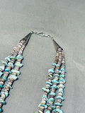 Native American Impressive Vintage Santo Domingo Kingman Turquoise Sterling Silver Necklace-Nativo Arts