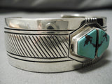 Very Rare!! Vintage Native American Navajo Damale Turquoise Sterling Silver Bracelet Old-Nativo Arts