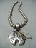Authentic Thomas Singer Vintage Native American Navajo Sterling Silver Gold Necklace-Nativo Arts