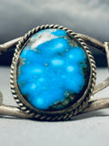 Very Rare Battle Mountain Turquoise Vintage Native American Navajo Sterling Silver Bracelet-Nativo Arts