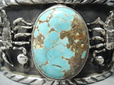 Phenomenal San Felipe 8 Turquoise Sterling Silver Scorpions Bracelet-Nativo Arts