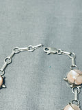 Wonderful Vintage Native American Zuni Mother Of Pearl Sterling Silver Turtle Link Bracelet-Nativo Arts