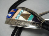 Quality Vintage Choctaw Fc Native American Laguna Sterling Silver Turquoisr Bolo Tie-Nativo Arts