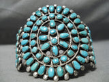 Newsworthy Vintage Native American Navajo Turquoise Sterling Silver Bracelet Old-Nativo Arts