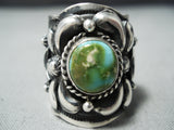 Important Native American Navajo Darrell Becenti (d.) Turquoise Sterling Silver Ring-Nativo Arts