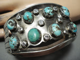 Huge Museum Vintage Native American Navajo Bisbee Turquoise Sterling Silver Bracelet Old-Nativo Arts