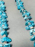 Native American Traditional Vintage Santo Domingo Old Kingman Turquoise Heishi Necklace-Nativo Arts