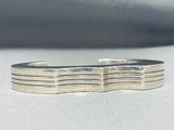 Yellowhorse Native American Navajo Signed Sterling Silver Heavy Solid Bracelet-Nativo Arts
