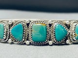 Rob Begay Native American Navajo Green Turquoise Sterling Silver Bracelet-Nativo Arts