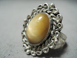 Incredible Vintage Navajo Tigers Eye Sterling Silver Ring Native American Old-Nativo Arts