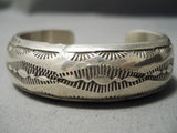 Detailed!! Vintage Navajo 3d Cuff Sterling Silver Native American Bracelet-Nativo Arts