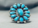 Je Wilson Vintage Native American Navajo Turquoise Sterling Silver Ring Signed-Nativo Arts