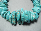Native American Terrific Vintage Santo Domingo Old Kingman Turquoise Sterling Silver Necklace-Nativo Arts