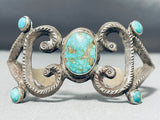 Native American Extremely Valuable Late 1800's/ 1900's Ingot Silver Turquoise Bracelet-Nativo Arts