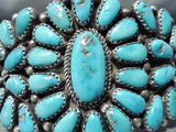 Magnificent Vintage Native American Navajo Turquoise Sterling Silver Bracelet Old-Nativo Arts