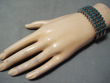 Snake Eyes Turquoise Vintage Native American Navajo Sterling Silver Bracelet Old-Nativo Arts