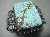 One Of The Best Vintage Native American Navajo #8 Turquoise Early Sterling Silver Bracelet-Nativo Arts