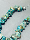 322 Gram Unbelievable Native American Navajo Chunky Turquoise Sterling Silver Necklace-Nativo Arts